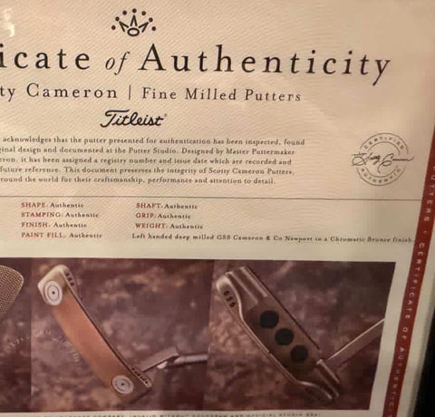 Left handed Scotty Cameron GSS Newport